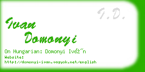 ivan domonyi business card